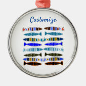 mehrfarbiger gestreifter Fisch Thunder_Cove Ornament Aus Metall (Vorne)