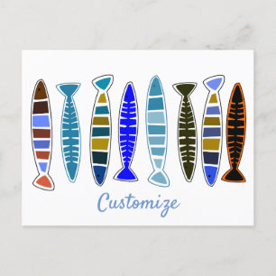 mehrfarbiger gestreifter Fisch Thunder_Cove Postkarte