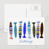 mehrfarbiger gestreifter Fisch Thunder_Cove Postkarte (Vorne/Hinten)