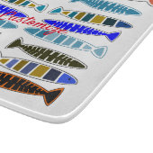 mehrfarbiger gestreifter Fisch Thunder_Cove Schneidebrett (Ecke)