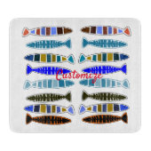 mehrfarbiger gestreifter Fisch Thunder_Cove Schneidebrett (Vorderseite)