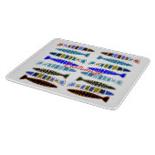 mehrfarbiger gestreifter Fisch Thunder_Cove Schneidebrett (Ecke)