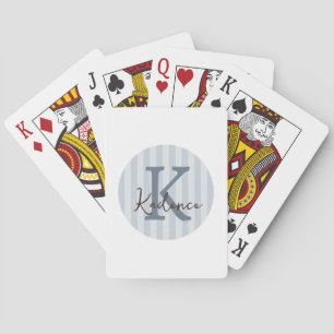 Mehrfarbiger gestreifter Kreis Monogramm Spielkarten