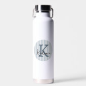Mehrfarbiger gestreifter Kreis Monogramm Trinkflasche (Vorne)