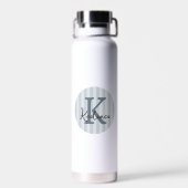 Mehrfarbiger gestreifter Kreis Monogramm Trinkflasche (Rückseite)