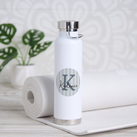 Mehrfarbiger gestreifter Kreis Monogramm Trinkflasche (Yoga (gedreht))