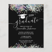 Mehrfarbiger Glitzer-Graduierungspartei - Blatt (Vorderseite)