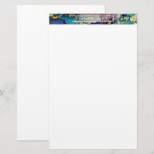 Mehrfarbiger Goldalkohol Tinte Abstrakte Kunst Briefpapier (Vorne/Hinten)