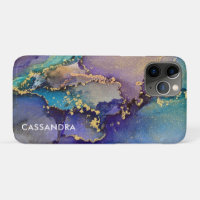 Mehrfarbiger Goldalkohol Tinte Abstrakte Kunst