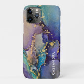 Mehrfarbiger Goldalkohol Tinte Abstrakte Kunst Case-Mate iPhone Hülle (Rückseite)