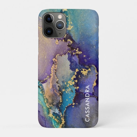 Mehrfarbiger Goldalkohol Tinte Abstrakte Kunst Case-Mate iPhone Hülle (Rückseite)