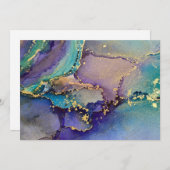 Mehrfarbiger Goldalkohol Tinte Abstrakte Kunst Dankeskarte (Vorne/Hinten)