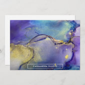 Mehrfarbiger Goldalkohol Tinte Abstrakte Kunst Dankeskarte (Vorne/Hinten)