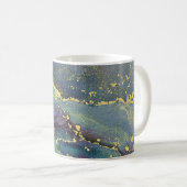 Mehrfarbiger Goldalkohol Tinte Abstrakte Kunst Kaffeetasse (VorderseiteRechts)