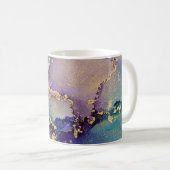Mehrfarbiger Goldalkohol Tinte Abstrakte Kunst Kaffeetasse (VorderseiteRechts)