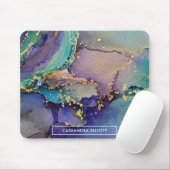 Mehrfarbiger Goldalkohol Tinte Abstrakte Kunst Mousepad (Mit Mouse)