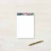 Mehrfarbiger Goldalkohol Tinte Abstrakte Kunst Post-it Klebezettel (Auf Schreibtisch)