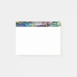 Mehrfarbiger Goldalkohol Tinte Abstrakte Kunst Post-it Klebezettel