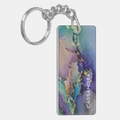 Mehrfarbiger Goldalkohol Tinte Abstrakte Kunst Schlüsselanhänger (Vorderseite links)