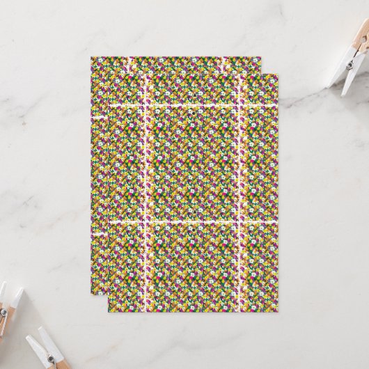 mehrfarbiger Hintergrund mit Quadraten und Punkten Einladung (Vorderseite/Rückseite Beispiel)