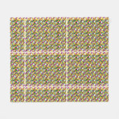 mehrfarbiger Hintergrund mit Quadraten und Punkten Fleecedecke (Vorderseite (Horizontal))