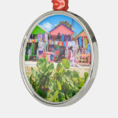 Mehrfarbiger hölzerner langer Bucht-Strand der Ornament Aus Metall (Links)