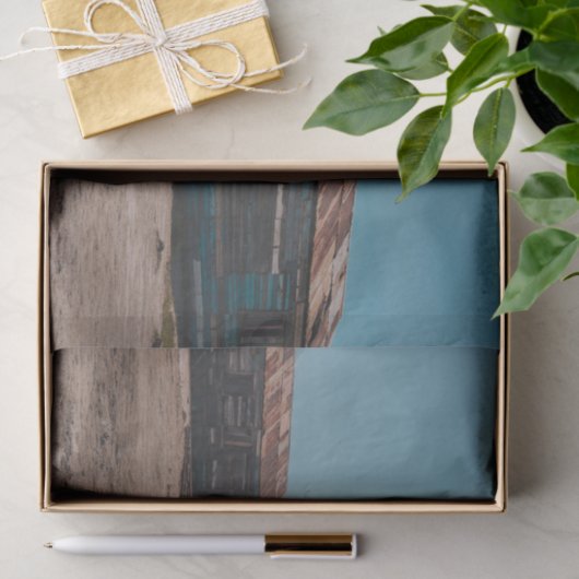 mehrfarbiger Holzstall mit Christlichem Kreuz Seidenpapier (Geschenk)