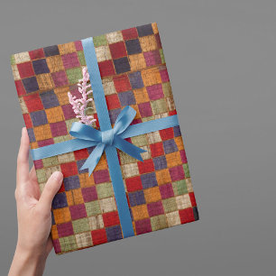 Mehrfarbiger indischer Quilt-Druck Geschenkpapier