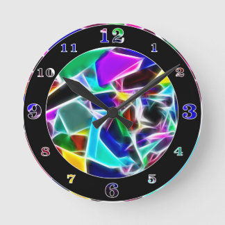 mehrfarbiger Jewel Tone nummeriert Runde Wanduhr