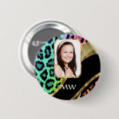 Mehrfarbiger Leoparddruck Button (Vorne & Hinten)