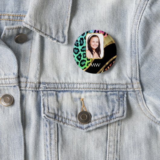 Mehrfarbiger Leoparddruck Button (Beispiel)