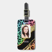 Mehrfarbiger Leoparddruck Gepäckanhänger (Vorderseite vertikal)