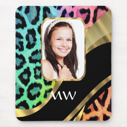 Mehrfarbiger Leoparddruck Mousepad (Vorne)
