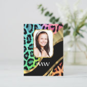 Mehrfarbiger Leoparddruck Postkarte (Stehend Vorderseite)