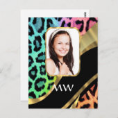 Mehrfarbiger Leoparddruck Postkarte (Vorne/Hinten)
