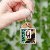 Mehrfarbiger Leoparddruck Schlüsselanhänger (Hand)