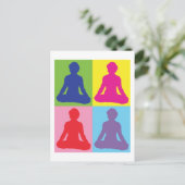 Mehrfarbiger Lotus Pose Yoga Postkarte (Stehend Vorderseite)