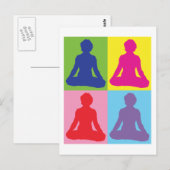 Mehrfarbiger Lotus Pose Yoga Postkarte (Vorne/Hinten)