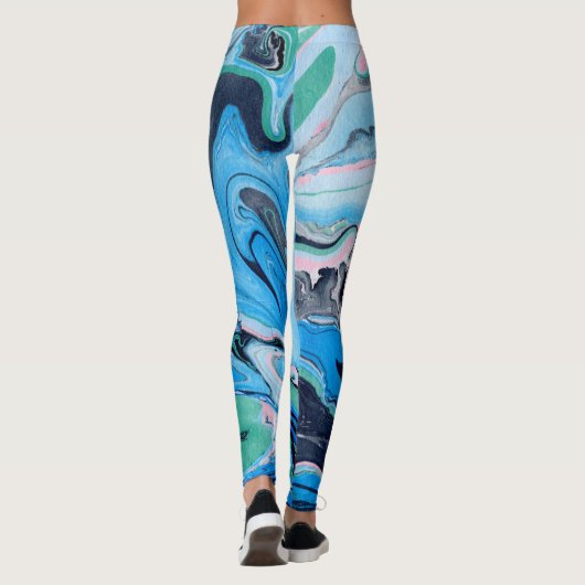 mehrfarbiger Marmorstein Leggings (Rückseite)