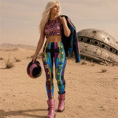Mehrfarbiger mechanischer Android-Roboter Leggings