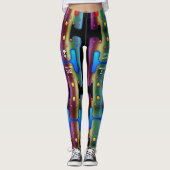 Mehrfarbiger mechanischer Android-Roboter Leggings (Vorderseite)