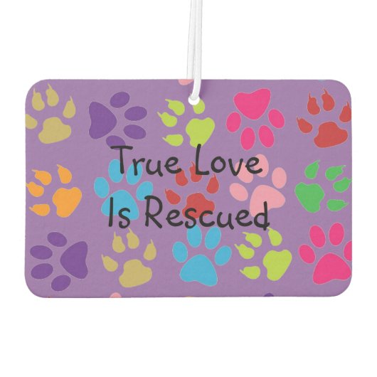 Mehrfarbiger Pawprint Herz Air Freshener Autolufterfrischer (Rückseite)