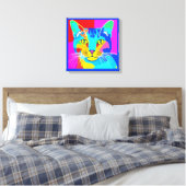 Mehrfarbiger Pop Kunst, Dichtung und Musik Leinwanddruck (Insitu (Schlafzimmer))