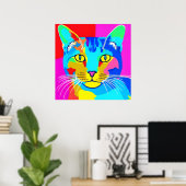 Mehrfarbiger Pop Kunst, Dichtung und Musik Poster (Heimbüro)