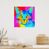 Mehrfarbiger Pop Kunst, Dichtung und Musik Poster (Küche)