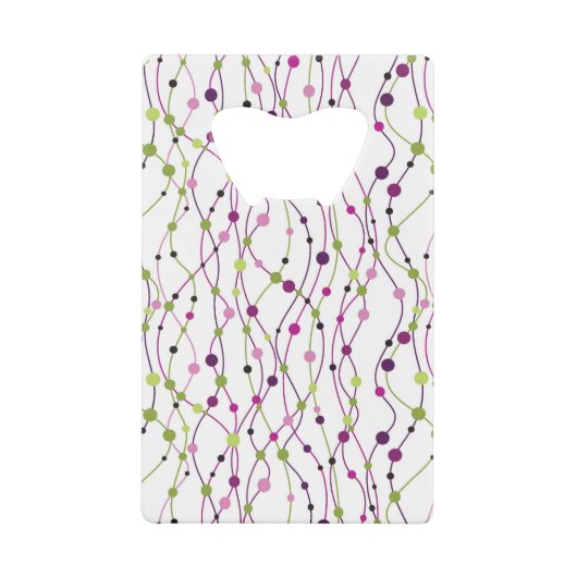 Mehrfarbiger Punkthintergrund Geldkarten Flaschenöffner (Vorderseite)