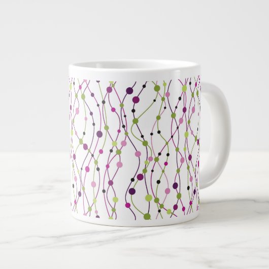 Mehrfarbiger Punkthintergrund Jumbo-Tasse (Vorderseite Rechts)