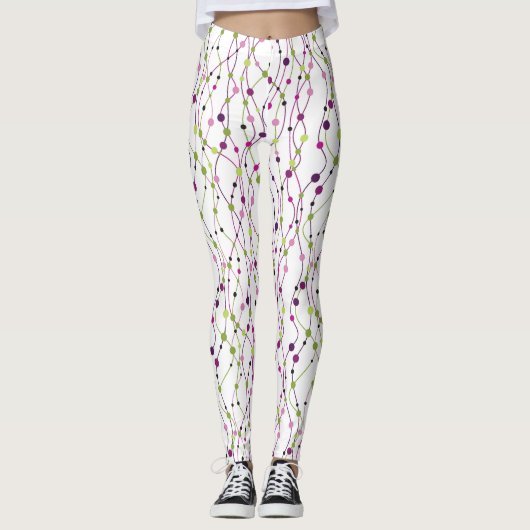 Mehrfarbiger Punkthintergrund Leggings (Vorderseite)