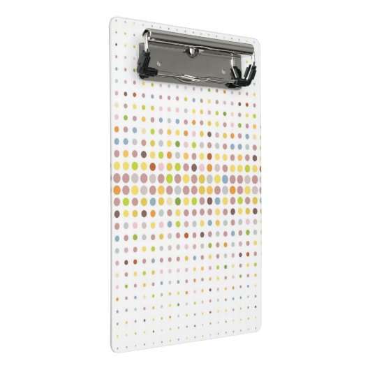 Mehrfarbiger Punkthintergrund Mini Klemmbrett (Schrägansicht)