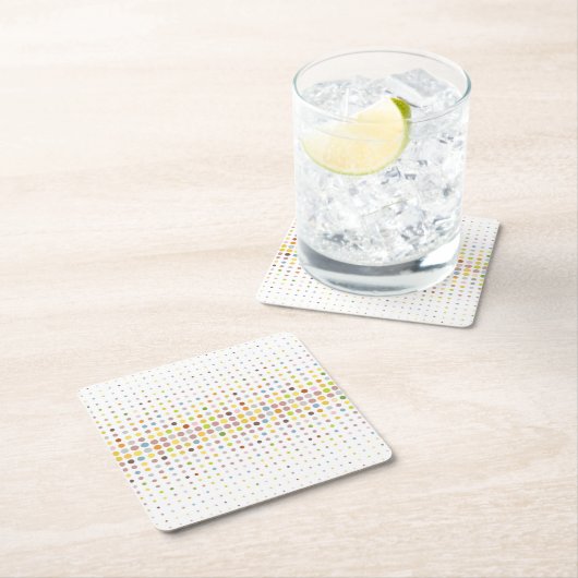 Mehrfarbiger Punkthintergrund Rechteckiger Pappuntersetzer (Vor Ort)